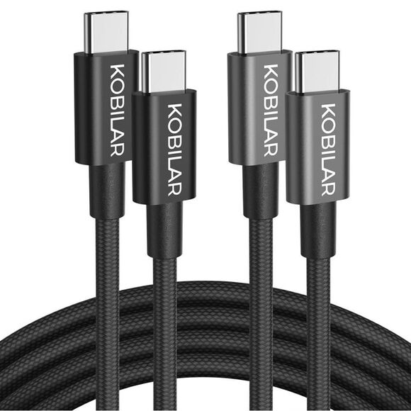 USB C to USB C Cable, 100W 5A Super Fast Charging Cables 2 Pack (5ft and 6.5ft) - Picture 1 of 6